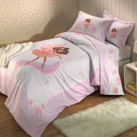 Colcha Infantil Solteiro com Porta-travesseiro 200 Fios Graciela