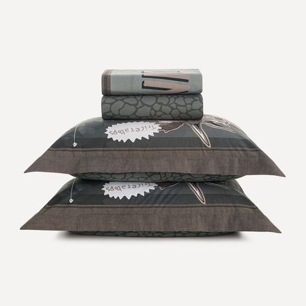 Jogo de Cama Infantil Casal 200 Fios 100% Algodão T-Rex