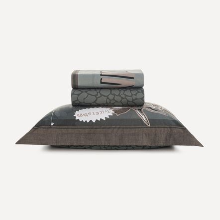 Jogo de Cama Infantil Solteiro 200 Fios 100% Algodão T-Rex