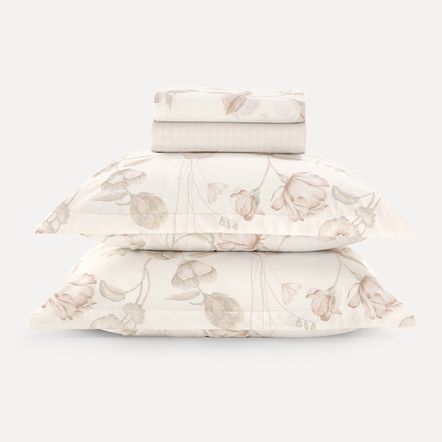 Jogo de Cama Casal 100% Algodão 200 Fios Ariel