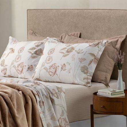 Jogo de Cama Queen 100% Algodão 200 Fios Ariel