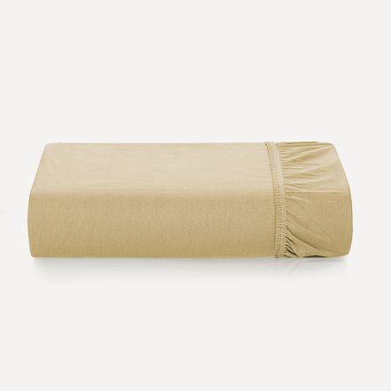 Lençol de Elástico Avulso Casal 300 Fios 100% Algodão Bossa Dourado