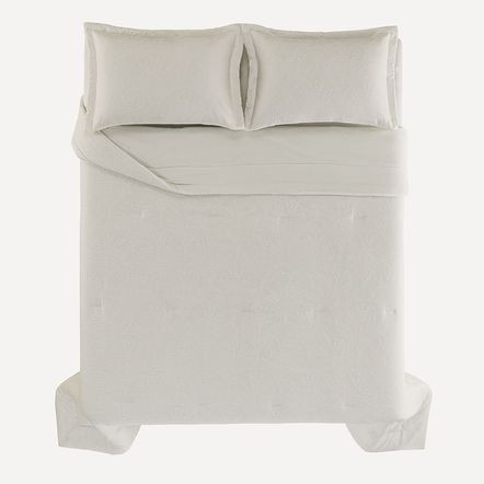 Colcha Queen com 2 Porta-travesseiros Vittoria Branco