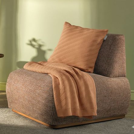 Manta Decorativa Salina de Tricô Bronze