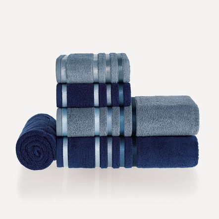 Jogo de Banho Gigante Fio Penteado 5 Peças Lumina Azul Sereno