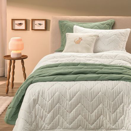 Colcha Infantil Solteiro Cosmos Branco