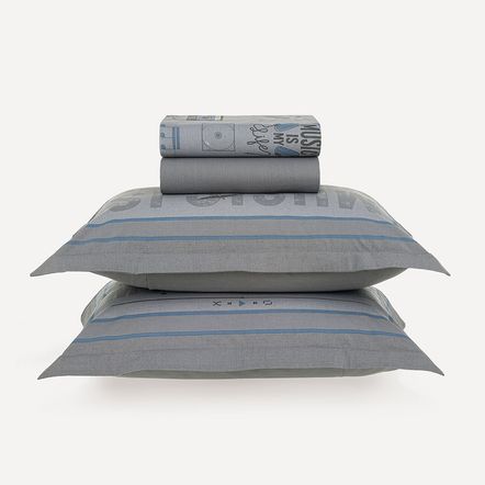 Jogo de Cama Infantil Casal 200 Fios 100% Algodão Música