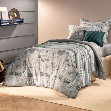 Jogo de Cama Infantil Casal 200 Fios 100% Algodão Música