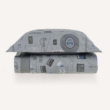 Colcha Infantil Solteiro com Porta-travesseiro 200 Fios Música