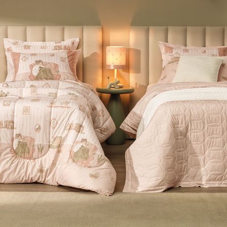 Jogo de Cama Infantil Solteiro 200 Fios 100% Algodão Gatos