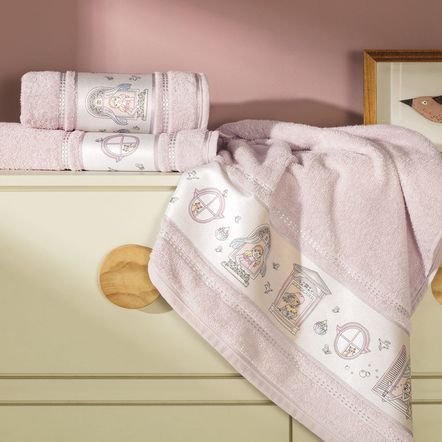 Toalha de Banho Infantil Flory Lilás