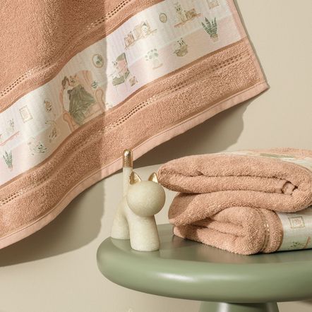 Toalha de Banho Infantil Gatos Deserto