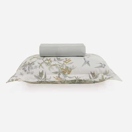 Lençol Solteiro com Elástico e Fronha 200 Fios 100% Algodão Alanis