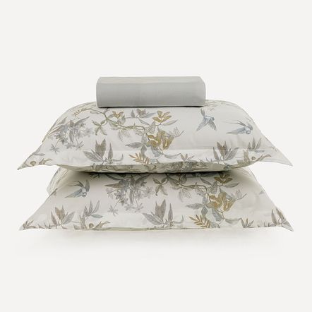 Lençol Casal com Elástico e Fronhas 200 Fios 100% Algodão Alanis