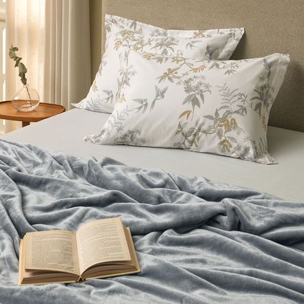 Lençol King com Elástico e Fronhas 200 Fios 100% Algodão Alanis