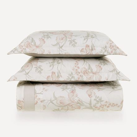 Colcha Queen com 2 Porta-travesseiros 200 Fios 100% Algodão Amélia