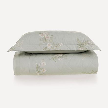 Colcha Solteiro com 2 Porta-travesseiros 200 Fios 100% Algodão Iasmin