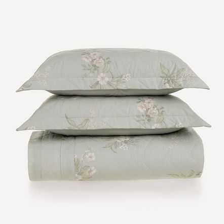 Colcha Queen com 2 Porta-travesseiros 200 Fios 100% Algodão Iasmin