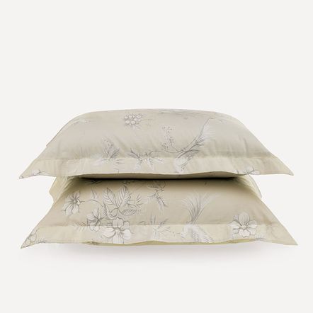 Fronha 2 Peças 200 Fios 100% Algodão Maris Amarelo/Branco