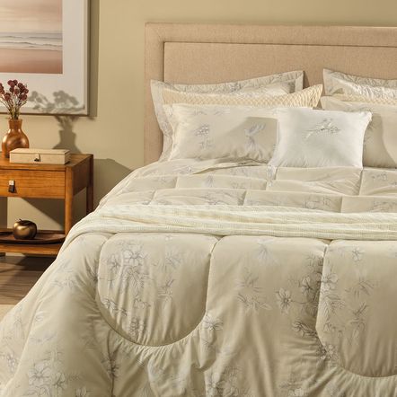 Colcha Casal com 2 Porta-travesseiros 200 Fios 100% Algodão Maris