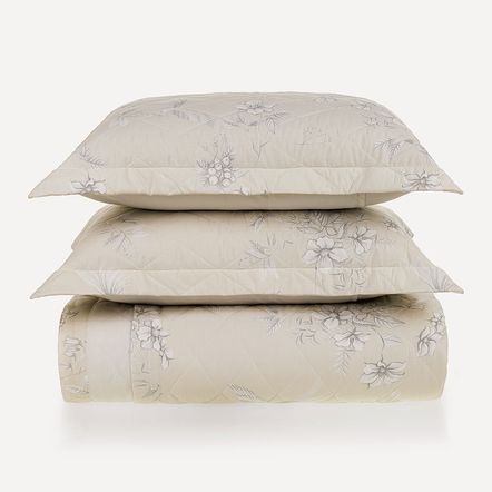 Colcha Queen com 2 Porta-travesseiros 200 Fios 100% Algodão Maris