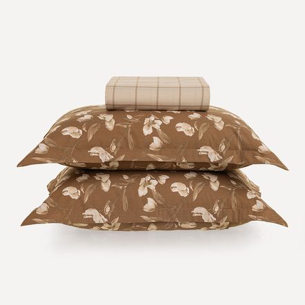 Lençol Casal com Elástico e Fronhas 200 Fios 100% Algodão Anabel