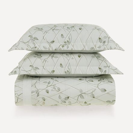 Colcha Casal com 2 Porta-travesseiros 300 Fios 100% Algodão Benin