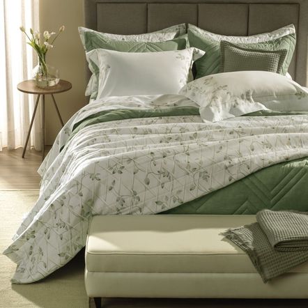 Colcha King com 2 Porta-travesseiros 300 Fios 100% Algodão Benin