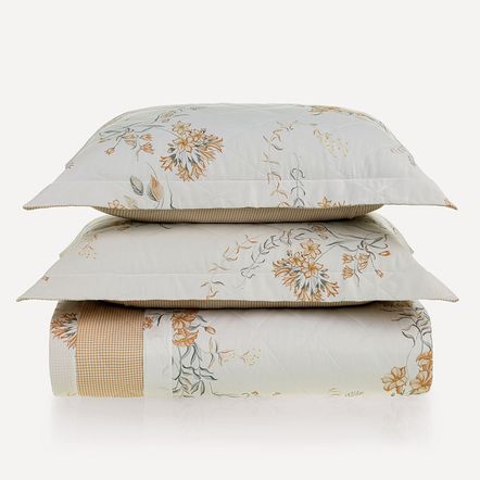 Colcha Queen com 2 Porta-travesseiros 300 Fios 100% Algodão Dalila