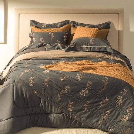 Colcha King com 2 Porta-travesseiros 300 Fios 100% Algodão Ávila