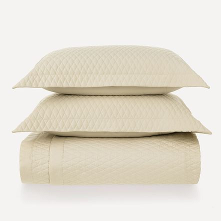 Colcha Queen com Porta-travesseiro 100% Algodão Dallas Pérola