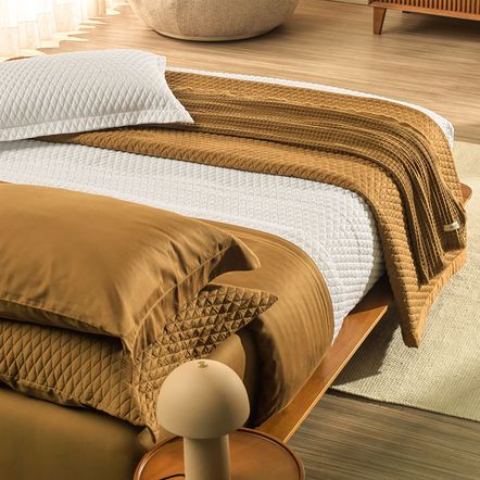 Colcha Queen com Porta-travesseiro 100% Algodão Dallas Pérola