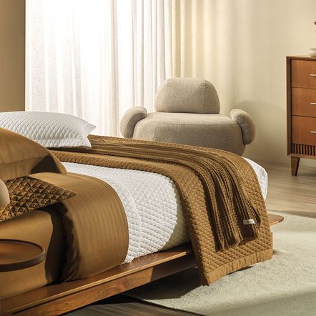 Jogo de Cama King 300 Fios 100% Algodão Dallas Bronze