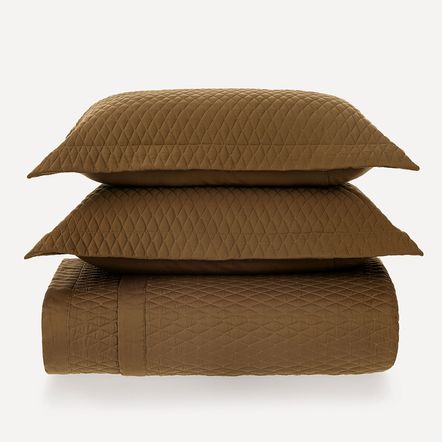 Colcha King com Porta-travesseiro 100% Algodão Dallas Bronze