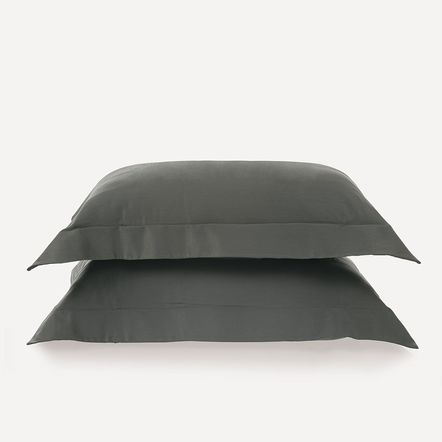 Fronha 2 Peças 300 Fios 100% Algodão Bossa Cinza Nanquim