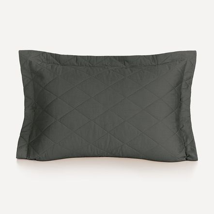 Porta Travesseiro Avulso 300 Fios 100% Algodão Bossa Cinza Nanquim