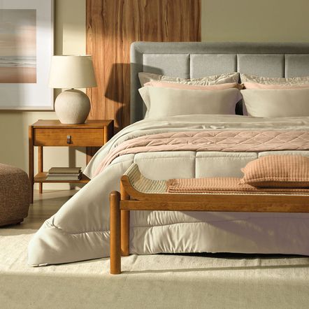 Fronha King 2 Peças 300 Fios 100% Algodão Bossa Pérola