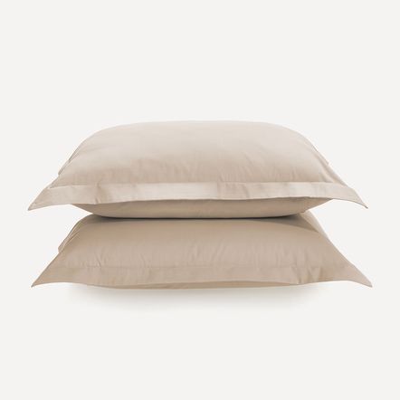 Fronha 2 Peças 200 Fios 100% Algodão Tom Bege Rosê