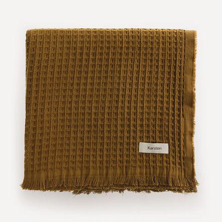 Manta Decorativa 100% Algodão Denver Ocre