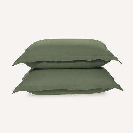 Fronha 2 Peças 200 Fios 100% Algodão Tom Verde Campo