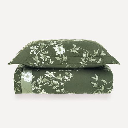 Colcha Solteiro com 2 Porta-travesseiros 100% Algodão Marcella