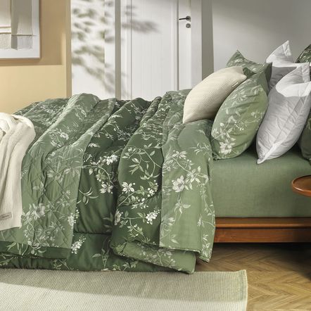 Colcha King com 2 Porta-travesseiros 100% Algodão Marcella