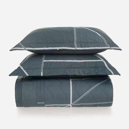 Colcha Casal com 2 Porta-travesseiros 100% Algodão Arthur