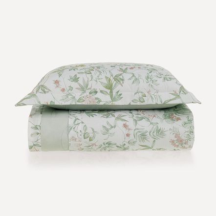 Colcha Solteiro com 2 Porta-travesseiros 100% Algodão Naila