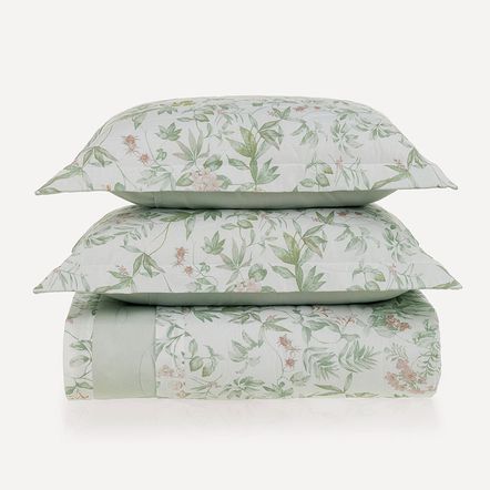 Colcha Casal com 2 Porta-travesseiros 100% Algodão Naila