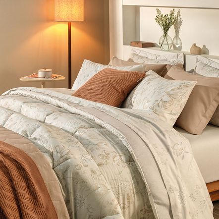 Colcha Solteiro com 2 Porta-travesseiros 100% Algodão Sophia