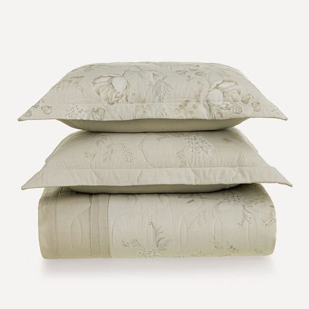 Colcha King com 2 Porta-travesseiros 100% Algodão Sophia