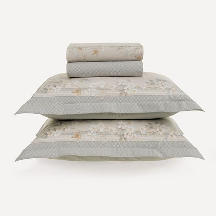 Jogo de Cama Casal 200 Fios 100% Algodão Dandara