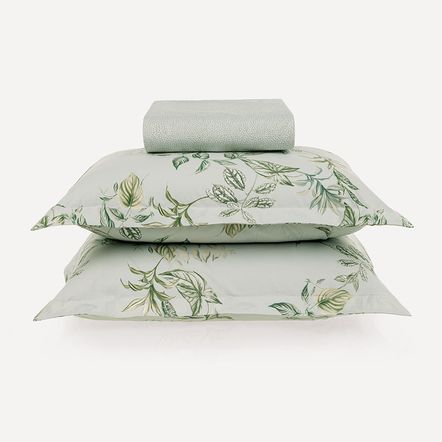 Lençol King com Elástico e Fronhas 200 Fios 100% Algodão Cedro