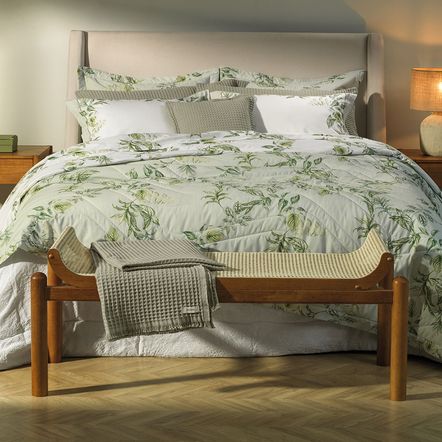 Colcha Queen com 2 Porta-travesseiros 200 Fios 100% Algodão Cedro